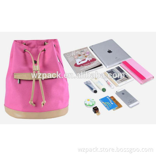 Ladies small backpack Multifunctional ladies small backpack cheap canvas backpack computer rucksack Drawstring backpack